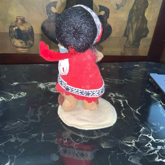 Annalee Doll Native American Girl. 1990 With Tag. Blue Eyes. Red Dress - Picture 2 of 4